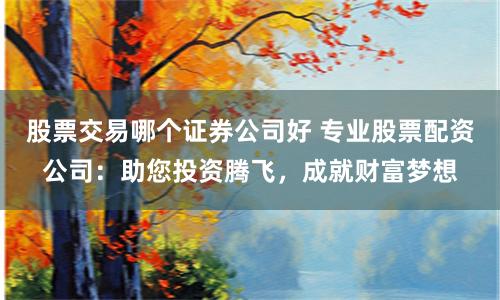 股票交易哪个证券公司好 专业股票配资公司：助您投资腾飞，成就财富梦想